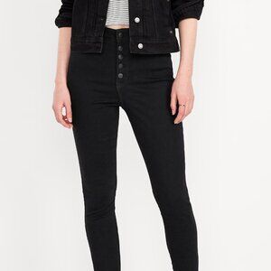 Old Navy - Black Rockstar Super Skinny Extra High Rise Secret-Slim Pockets Jeans